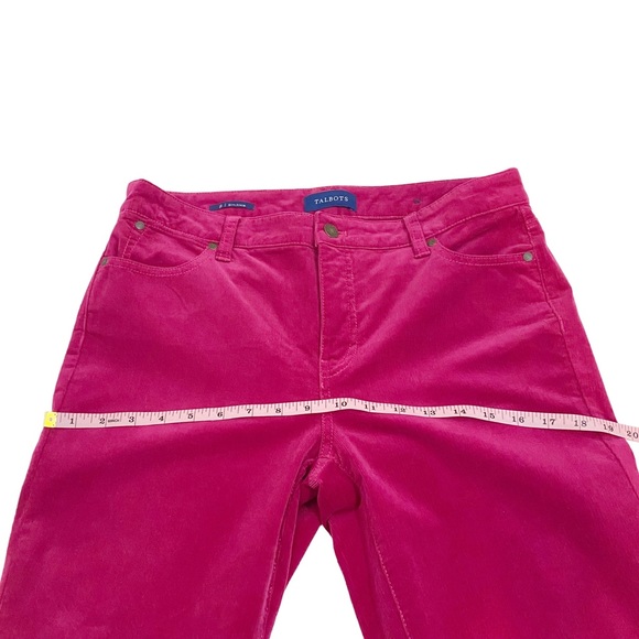 Talbots Size 8 Pink Corduroy Velvet Slim Ankle Pants - Picture 6 of 13